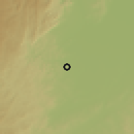 Shaded relief of the 60 km around Usangule, drawn from the GMTED2010 grid