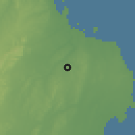 Shaded relief of the 60 km around Vikindu, drawn from the GMTED2010 grid