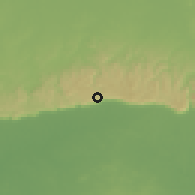 Shaded relief of the 59 km around Khun Han, drawn from the GMTED2010 grid