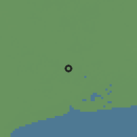 Shaded relief of the 59 km around Krathum Baen, drawn from the GMTED2010 grid