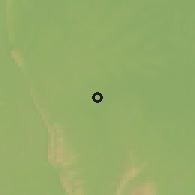 Shaded relief of the 59 km around Kut Chap, drawn from the GMTED2010 grid