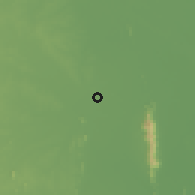 Shaded relief of the 59 km around Lat Yao, drawn from the GMTED2010 grid