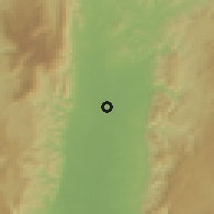 Shaded relief of the 59 km around Lom Sak, drawn from the GMTED2010 grid