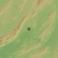 Shaded relief of the 59 km around Long, drawn from the GMTED2010 grid
