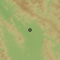 Shaded relief of the 59 km around Mae Ramat, drawn from the GMTED2010 grid