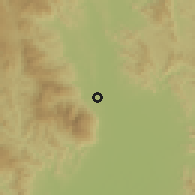 Shaded relief of the 59 km around Maerim, drawn from the GMTED2010 grid