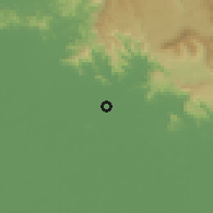 Shaded relief of the 59 km around Nakhon Nayok, drawn from the GMTED2010 grid