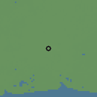 Shaded relief of the 59 km around Bangkok, drawn from the GMTED2010 grid