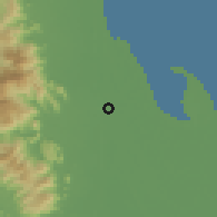 Shaded relief of the 60 km around Nakhon Si Thammarat, drawn from the GMTED2010 grid