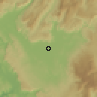 Shaded relief of the 59 km around Nakhon Thai, drawn from the GMTED2010 grid