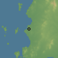 Shaded relief of the 60 km around Bang Lamung, drawn from the GMTED2010 grid