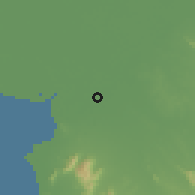 Shaded relief of the 60 km around Phan Thong, drawn from the GMTED2010 grid