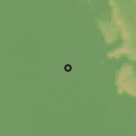 Shaded relief of the 59 km around Phitsanulok, drawn from the GMTED2010 grid