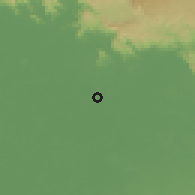 Shaded relief of the 59 km around Prachin Buri, drawn from the GMTED2010 grid