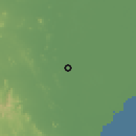 Shaded relief of the 60 km around Ratchaburi, drawn from the GMTED2010 grid