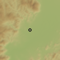 Shaded relief of the 59 km around Sanpatong, drawn from the GMTED2010 grid