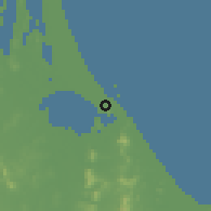 Shaded relief of the 60 km around Songkhla, drawn from the GMTED2010 grid