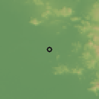 Shaded relief of the 59 km around Tha Chang, drawn from the GMTED2010 grid