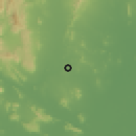 Shaded relief of the 59 km around U Thong, drawn from the GMTED2010 grid