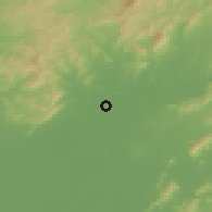 Shaded relief of the 59 km around Uttaradit, drawn from the GMTED2010 grid