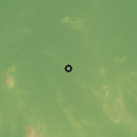 Shaded relief of the 60 km around Wang Nam Yan, drawn from the GMTED2010 grid