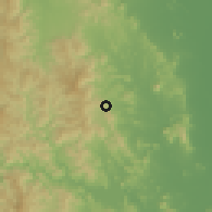 Shaded relief of the 60 km around Ban Laem, drawn from the GMTED2010 grid