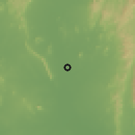 Shaded relief of the 59 km around Wichian Buri, drawn from the GMTED2010 grid