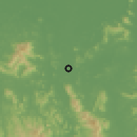 Shaded relief of the 60 km around Yala, drawn from the GMTED2010 grid