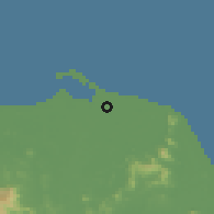 Shaded relief of the 60 km around Yaring, drawn from the GMTED2010 grid