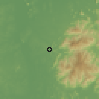 Shaded relief of the 60 km around Ban Na San, drawn from the GMTED2010 grid