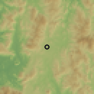 Shaded relief of the 60 km around Betong, drawn from the GMTED2010 grid