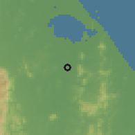 Shaded relief of the 60 km around Chaiprakarn, drawn from the GMTED2010 grid