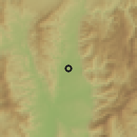 Shaded relief of the 59 km around Chiang Klang, drawn from the GMTED2010 grid
