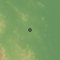 Shaded relief of the 60 km around Chom Bung, drawn from the GMTED2010 grid