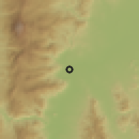 Shaded relief of the 59 km around Chomthong, drawn from the GMTED2010 grid
