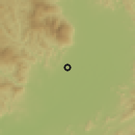 Shaded relief of the 59 km around Hangdong, drawn from the GMTED2010 grid
