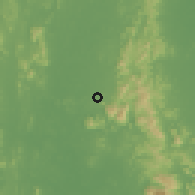 Shaded relief of the 60 km around Huai Yot, drawn from the GMTED2010 grid