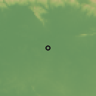 Shaded relief of the 59 km around Kabin Buri, drawn from the GMTED2010 grid