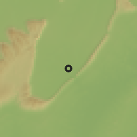 Shaded relief of the 59 km around Kaeng Khlo, drawn from the GMTED2010 grid