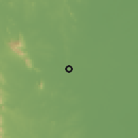 Shaded relief of the 59 km around Kamphaeng Phet, drawn from the GMTED2010 grid