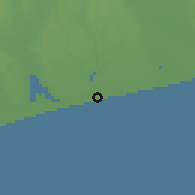 Shaded relief of the 60 km around Aného, drawn from the GMTED2010 grid