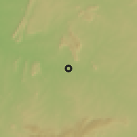Shaded relief of the 60 km around Kara, drawn from the GMTED2010 grid