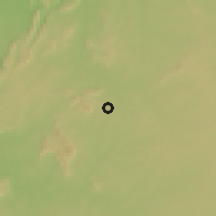 Shaded relief of the 60 km around Kpagouda, drawn from the GMTED2010 grid