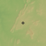 Shaded relief of the 60 km around Niamtougou, drawn from the GMTED2010 grid
