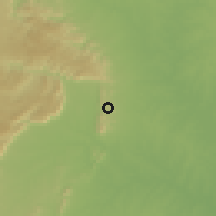 Shaded relief of the 60 km around Atakpamé, drawn from the GMTED2010 grid