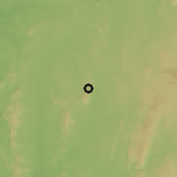 Shaded relief of the 60 km around Bassar, drawn from the GMTED2010 grid