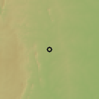 Shaded relief of the 60 km around Blitta-Garé, drawn from the GMTED2010 grid