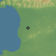 Shaded relief of the 60 km around Saint Joseph, drawn from the GMTED2010 grid