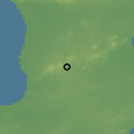 Shaded relief of the 60 km around Tabaquite, drawn from the GMTED2010 grid