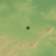 Shaded relief of the 54 km around al-Fah̨ş, drawn from the GMTED2010 grid